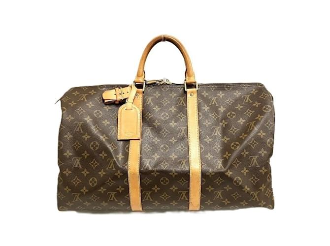 Sac Keepall 50 Monogram Louis Vuitton Cuir vernis Monogramme  ref.1454021