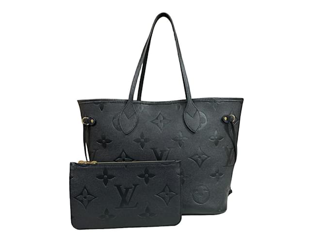 Bolsa tote Louis Vuitton Neverfull MM Monogram Empreinte Preto Lona  ref.1454031