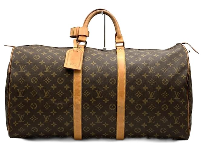 Borsa Boston Keepall 55 Louis Vuitton Marrone Pelle verniciata  ref.1454053