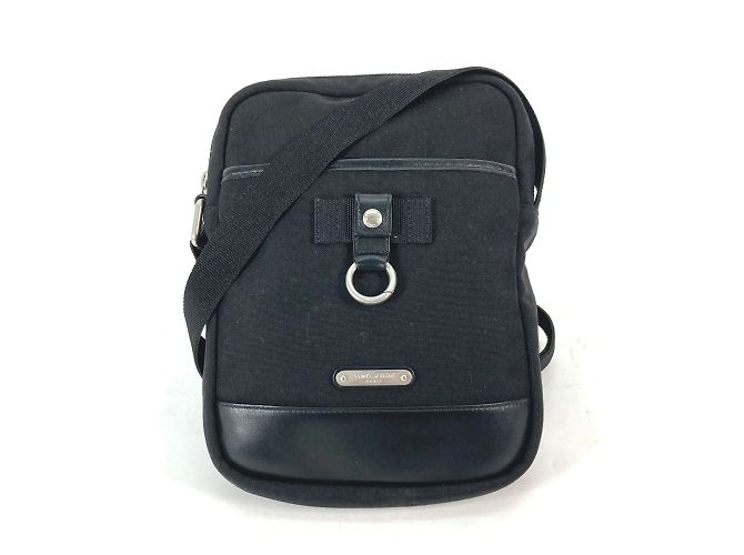 Sac à épaule en cuir noir Saint Laurent
