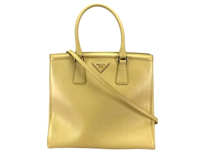 Bolso de cuero amarillo Prada B2411M  ref.1454170