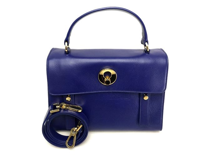 Bolsa de couro azul Saint Laurent