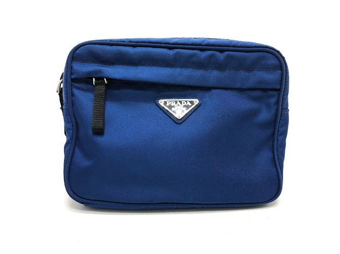 Pochete de Cintura com Logo Triângulo Prada 2VL001 Azul