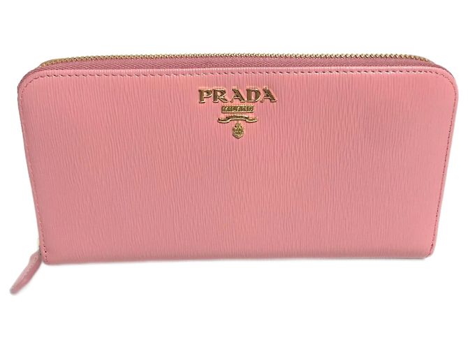 Prada Pink Leather Long Wallet