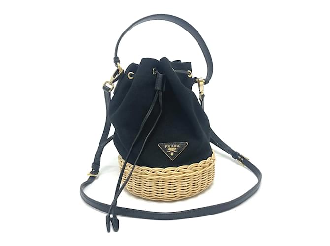 Bolso de mano 2WAY Triangle Logo 1BE040 de Prada Negro  ref.1454242