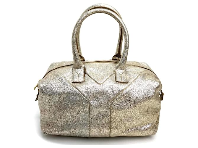 EASY Mini Boston Handtasche von Yves Saint Laurent Golden Leder ref.1454341 Joli Closet