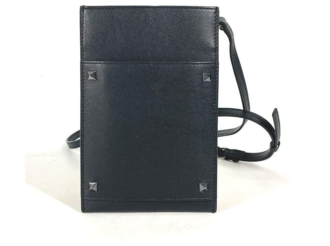 Borsa a spalla in pelle nera Valentino Nero