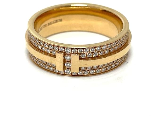 Anel de diamante pavé Tiffany & Co. Dourado Ouro rosa  ref.1454432