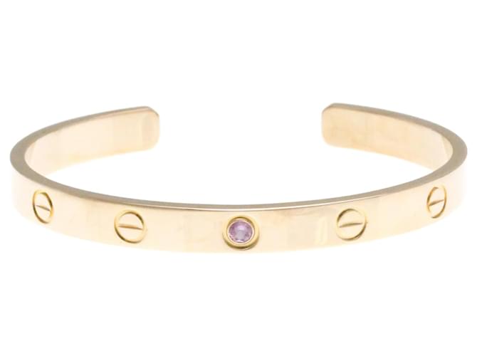 Cartier Love Bracelet Open 1P Pink Sapphire Bangle Golden Pink gold  ref.1454481