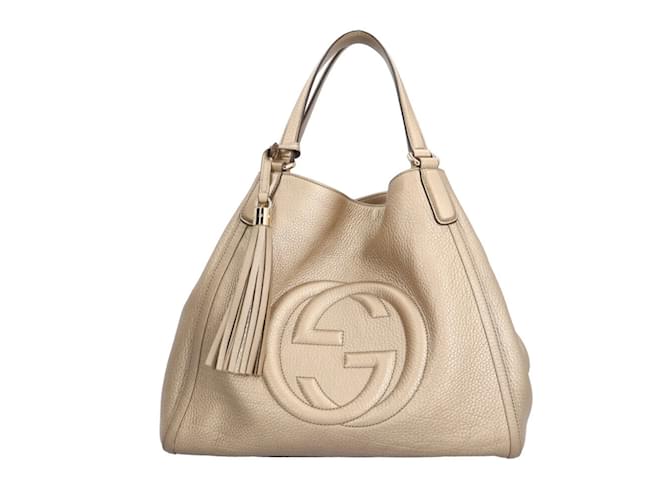 Sac tote Gucci Soho Cuir Doré  ref.1454537