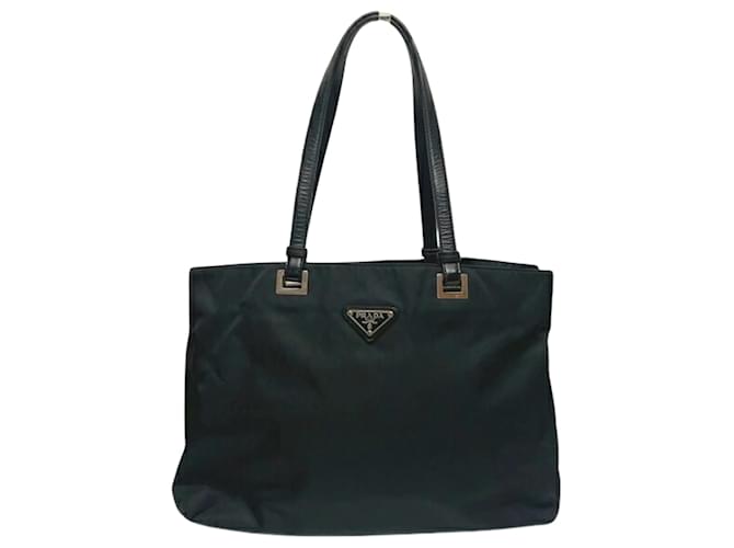 Tote Prada BR3215 Dreiecksplattentasche Schwarz Leder  ref.1454539