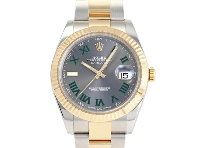 Orologio da polso Rolex Datejust 41 quadrante romano verde ardesia