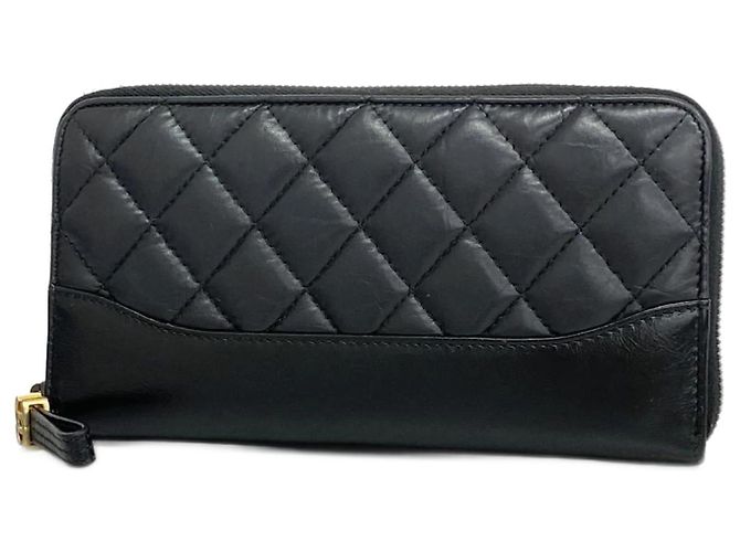 Cartera larga Chanel Matelassé de cuero Gabrielle Negro