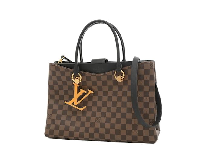 Borsa Riverside Noir Damier LV Louis Vuitton Nero Damier ebene Pelle Tela  ref.1454710