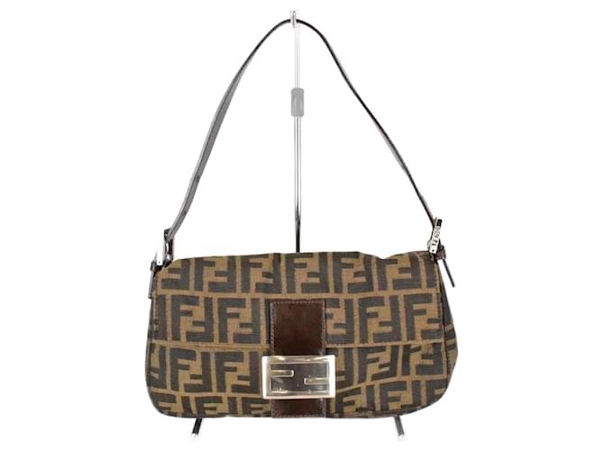 Sac à bandoulière Fendi Zucca Mamma Bucket Toile Marron  ref.1454750