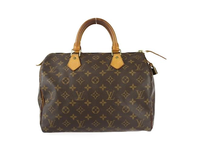 Louis Vuitton Speedy 30 Handtasche Braun Leder Lackleder  ref.1454757