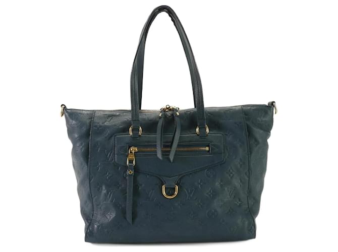PM Tote Bag Monogram Empreinte Louis Vuitton Hellblau Leder ref 