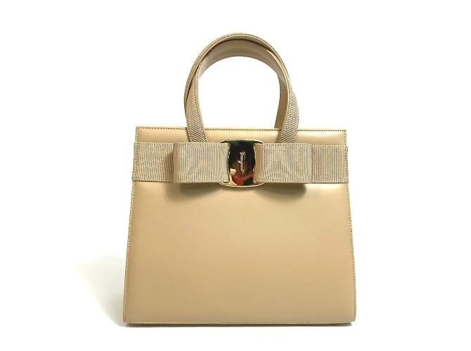 Beige Lederhandtasche Salvatore Ferragamo
