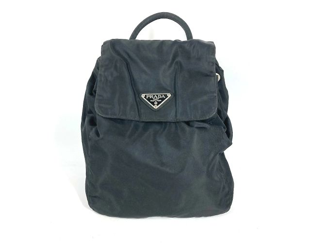 Prada Black Cloth Backpack