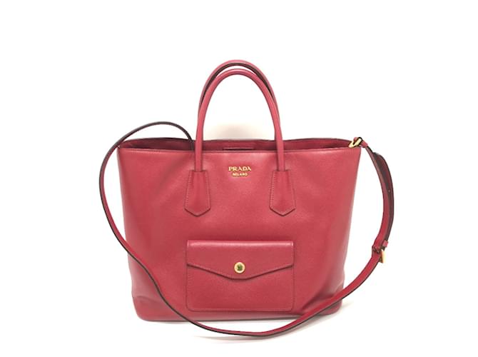 Bolso 2WAY Prada BN2729 en rojo Roja Cuero  ref.1454842