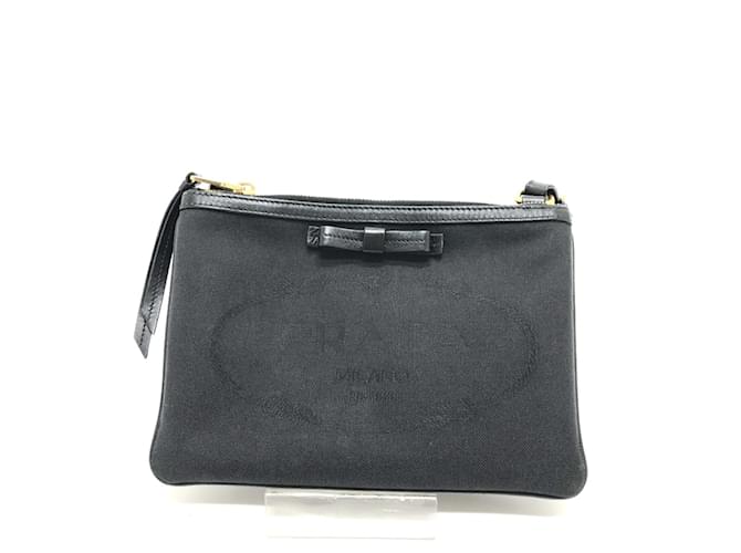 Prada 1BH046 Ribbon Shoulder Bag Black  ref.1454860