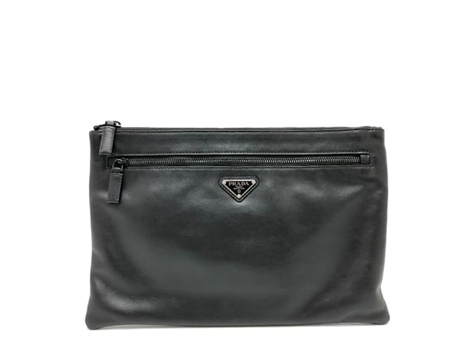 Prada Black Leather Clutch Bag ref.1454863 Joli Closet