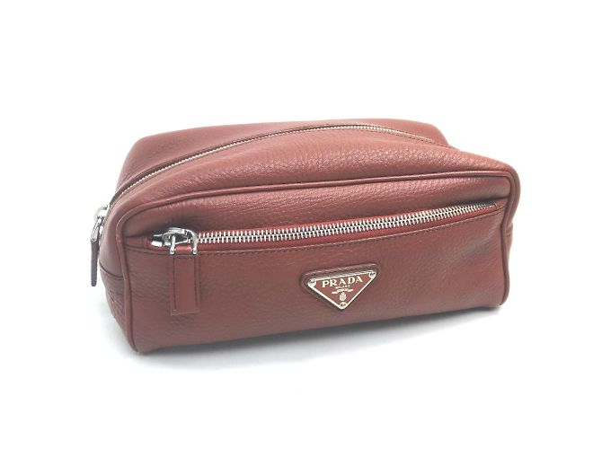 Prada Red Leather Pouch