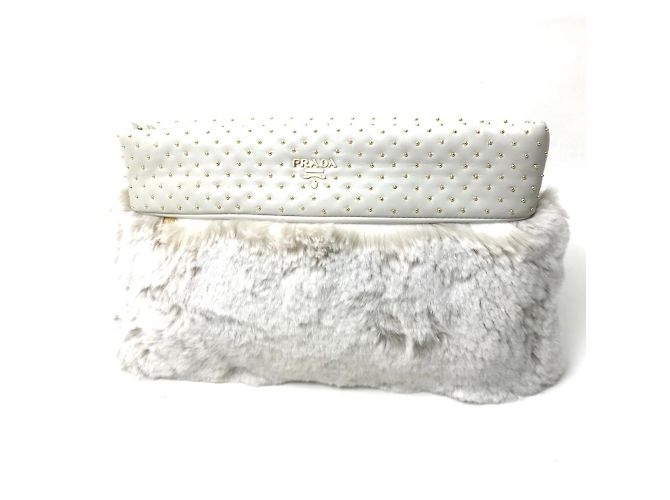 Prada Off White Clutch Bag