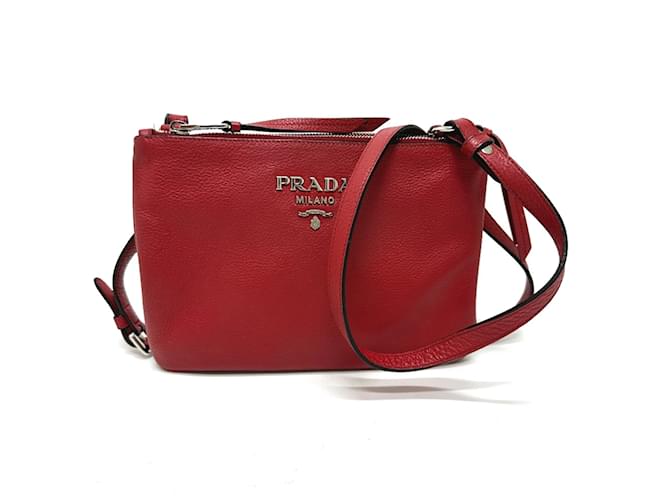 Prada Red Leather Shoulder Bag