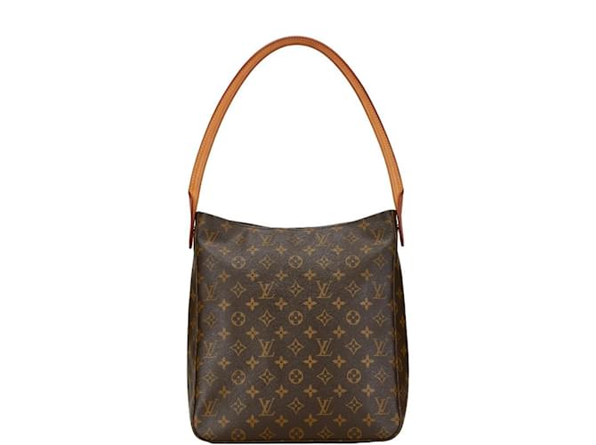 Bolsa de Ombro Louis Vuitton Monogram Looping GM Marrom Monograma Couro envernizado  ref.1455018