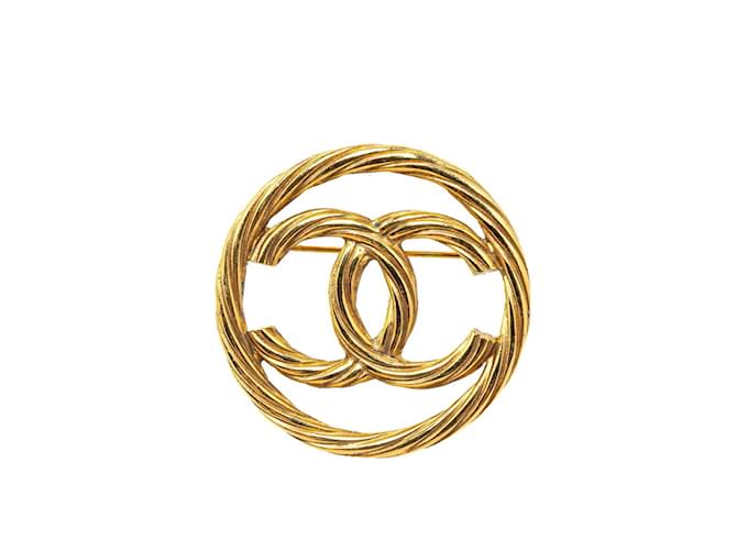 Chanel Coco Mark Gold Plated Brooch Golden  ref.1455033