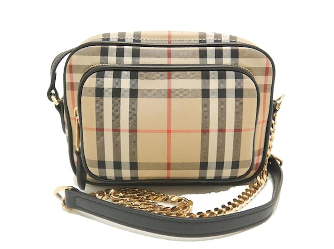 Bolso de cámara SM Burberry Beige Cuero Lienzo  ref.1455079