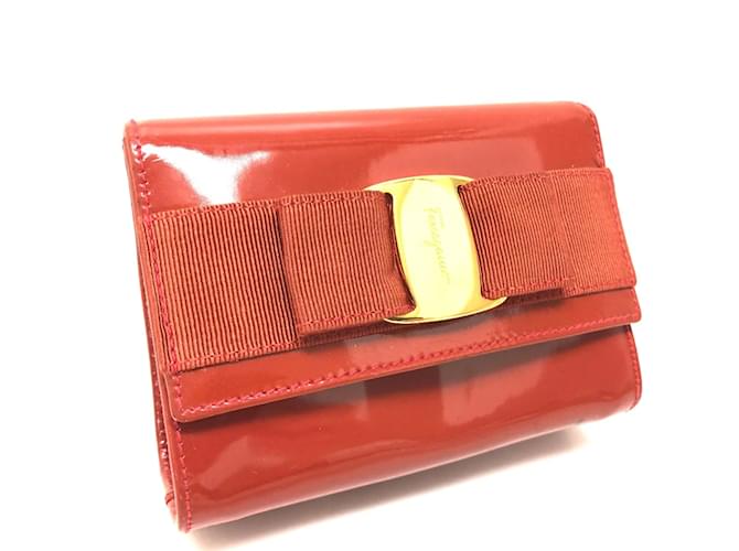 Vala Ribbon Klapptasche von Salvatore Ferragamo Orange Leder  ref.1455131