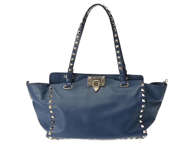 Valentino 2way Tote Bag Rockstud in Blau Leder  ref.1455170