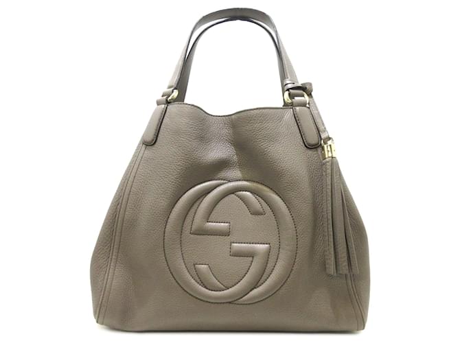 Bolsa tote média Soho Cellarius cinza da Gucci Couro  ref.1455283