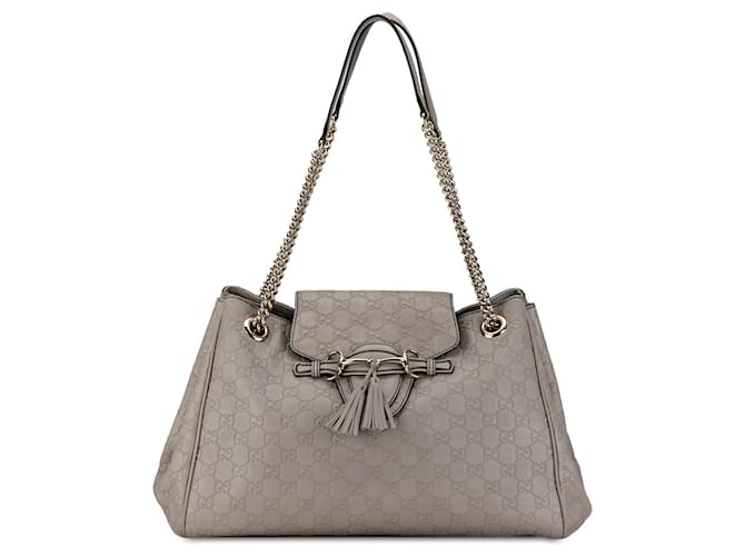 Sac à bandoulière Gucci Large Guccissima Emily en gris Cuir  ref.1455286