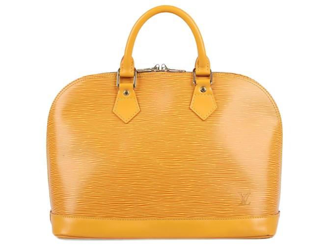 Sac à main Alma en cuir Epi Louis Vuitton en jaune M52149  ref.1455306