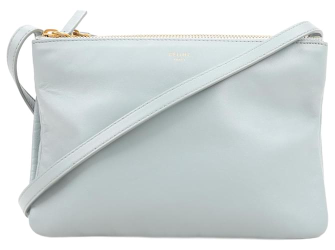 Céline Sac bandoulière Celine Small Trio en bleu pastel Cuir  ref.1455308