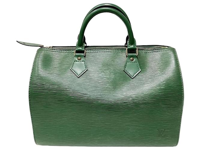 Louis Vuitton Speedy 30 Verde Couro  ref.1455312