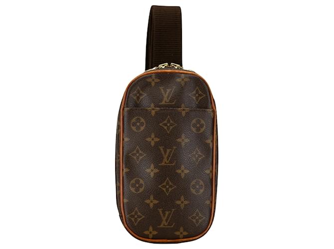 Louis Vuitton Pochette gange Brown Cloth  ref.1455422