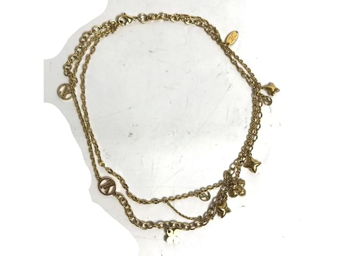 Collier en chaîne d'accessoires en or Louis Vuitton Doré  ref.1455661