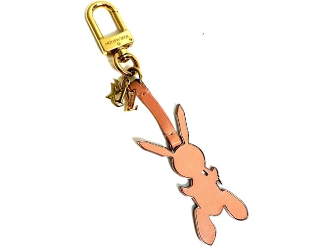 Louis Vuitton M62734 Rabbit Bag Charm Keyring Pink Leather  ref.1455699