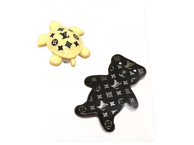 Louis Vuitton Monogram Teddy Bear Schildkröte Brosche Braun