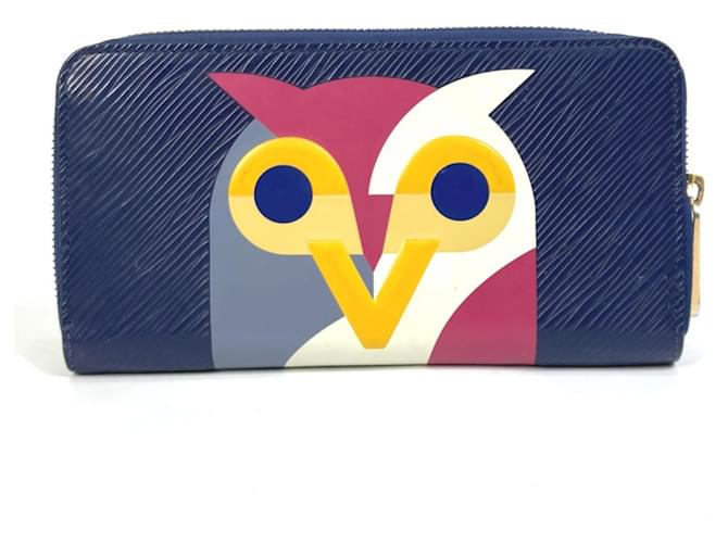 Portefeuille long Epi Owl Nightbird Louis Vuitton Cuir Bleu Marine  ref.1455803