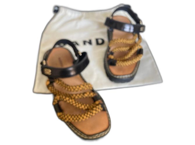 Sandro Cognac Rope Sandals