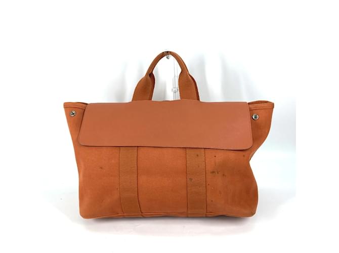 Hermès Borsa tote arancione Hermes Tela  ref.1455994