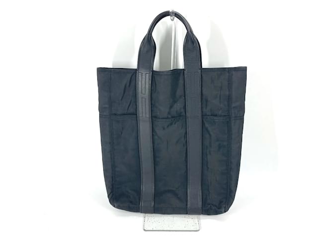 Hermès Sac fourre-tout en toile noire Hermes  ref.1456007