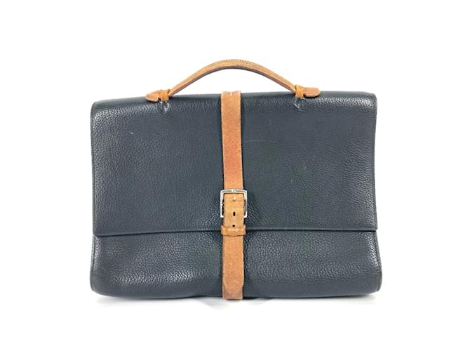 Hermès Hermes Black Leather Briefcase  ref.1456034