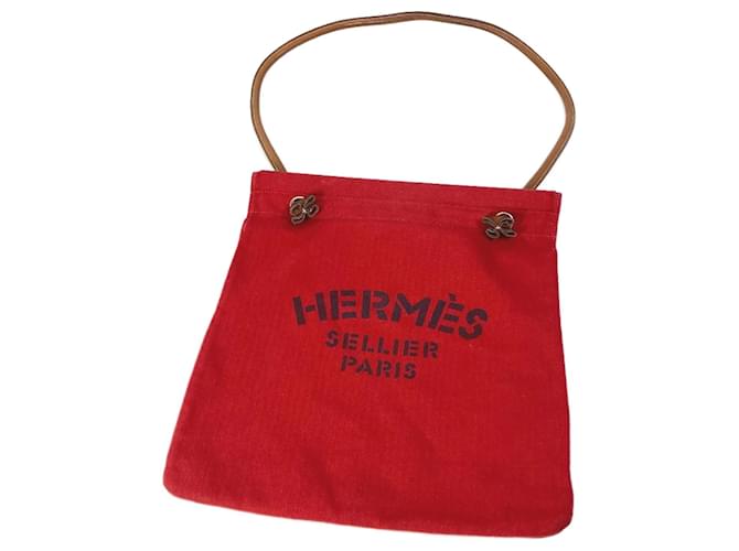 Hermès Hermes Red Cotton Shoulder Bag  ref.1456144