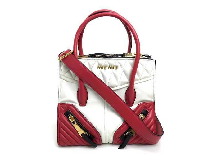 Bolso Biker Miu Miu Blanco